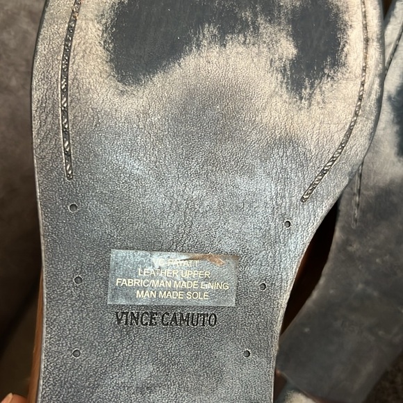 Vince Camuto Payatt Boots Size 8 M Warm Cognac Patina Round Toe - Picture 10 of 16